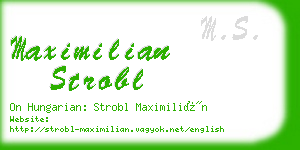 maximilian strobl business card